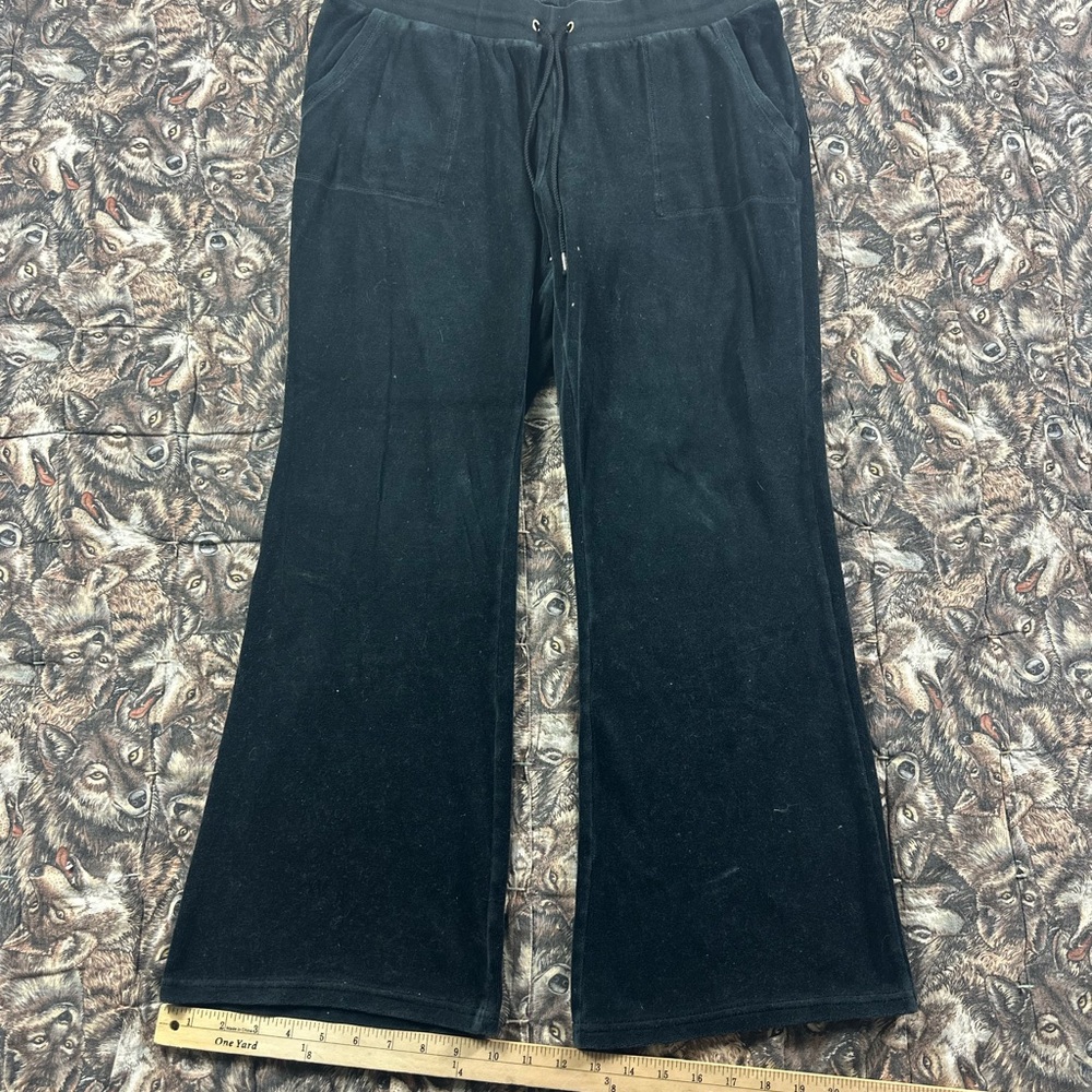 Y2K Juicy Couture Black Velour Trousers